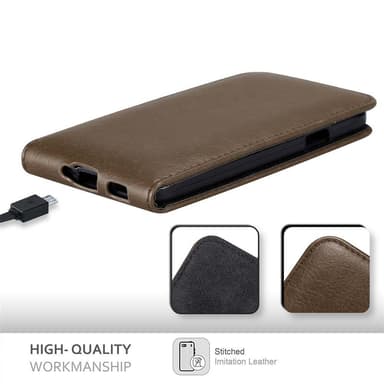 Samsung Galaxy ALPHA deksel flip cover (brun)
