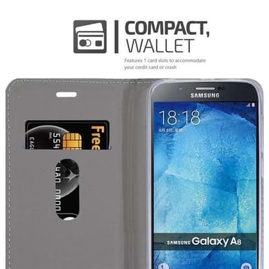 Samsung Galaxy A8 2015 lommebokdeksel etui (grå)