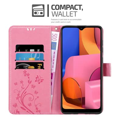 Samsung Galaxy A21 lommebokdeksel Blomster (rosa)