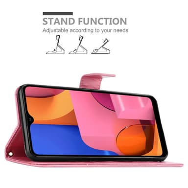 Samsung Galaxy A21 lommebokdeksel Blomster (rosa)