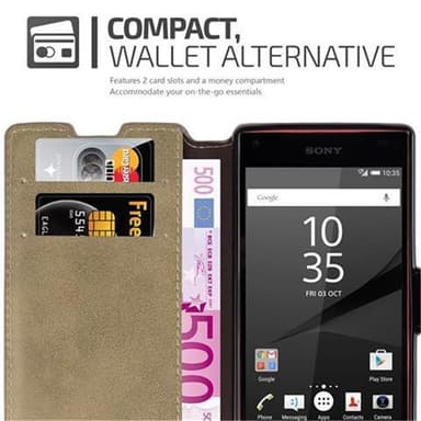 Sony Xperia Z5 COMPACT lommebokdeksel etui (brun)