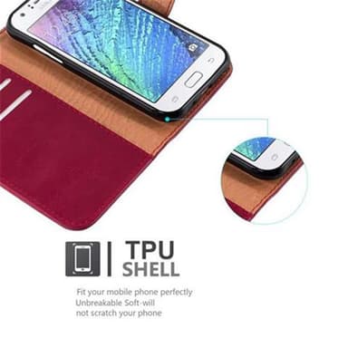 Samsung Galaxy J1 2015 lommebokdeksel etui (rød)