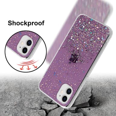 iPhone 11 PRO MAX Silikondeksel Glitter (lilla)