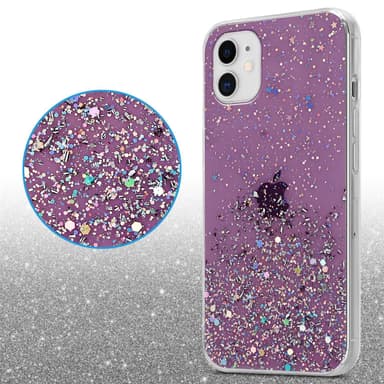 iPhone 11 PRO MAX Silikondeksel Glitter (lilla)