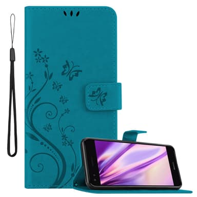 Huawei Y6 PRO 2017 lommebokdeksel Blomster (blå)