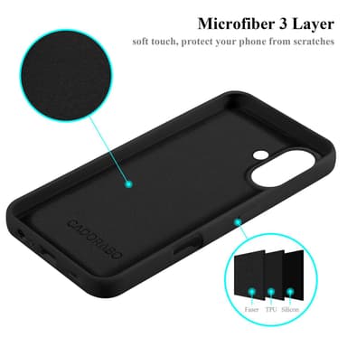 iPhone 16 silikondeksel case (svart)