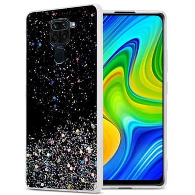 Xiaomi RedMi NOTE 9 Silikondeksel Glitter (Svart)