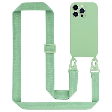 Deksel iPhone 14 PRO med Halskjede (grønn)