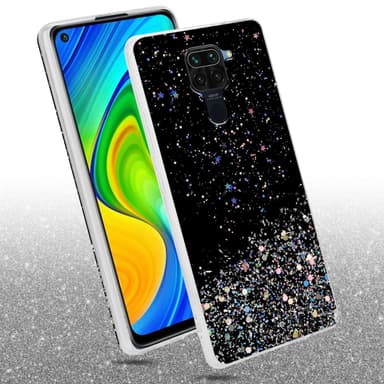 Xiaomi RedMi NOTE 9 Silikondeksel Glitter (Svart)