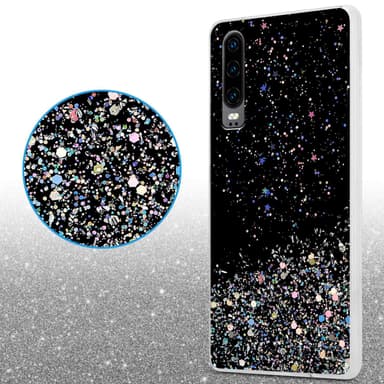 Huawei P30 Silikondeksel Glitter (svart)