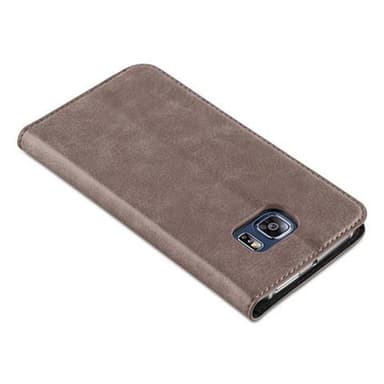 Samsung Galaxy S6 EDGE lommebokdeksel case (brun)