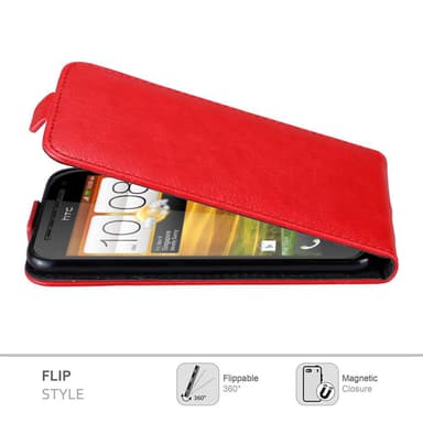 HTC ONE SV Deksel Flip Case (rød)
