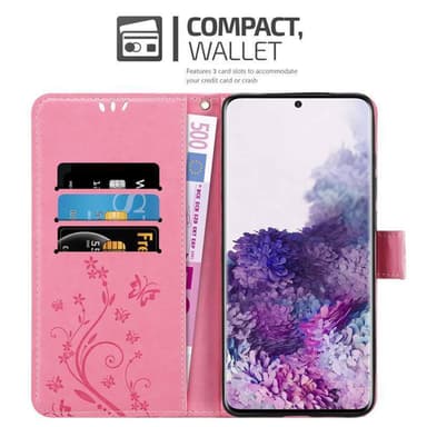 Samsung Galaxy S20 lommebokdeksel Blomster (rosa)