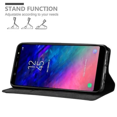 Samsung Galaxy A6 PLUS 2018 lommebokdeksel case (svart)