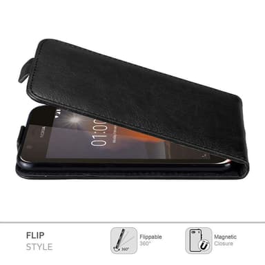Nokia 1 2018 deksel flip cover (svart)