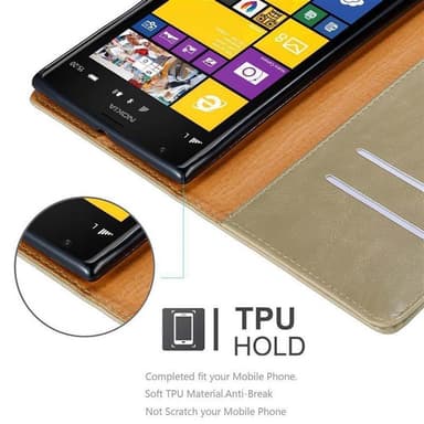 Nokia Lumia 1520 lommebokdeksel etui (brun)