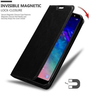 Samsung Galaxy A6 PLUS 2018 lommebokdeksel case (svart)