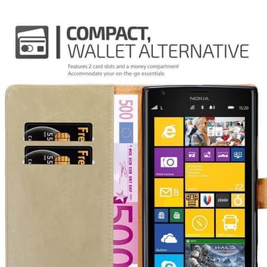 Nokia Lumia 1520 lommebokdeksel etui (brun)
