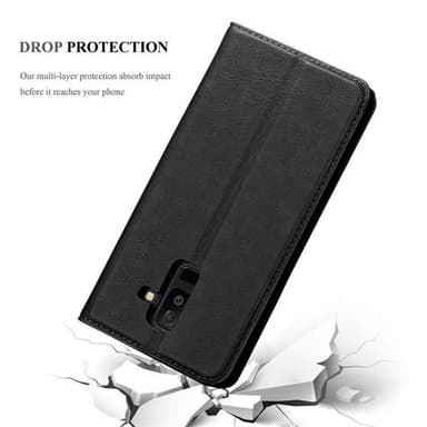 Samsung Galaxy A6 PLUS 2018 lommebokdeksel case (svart)