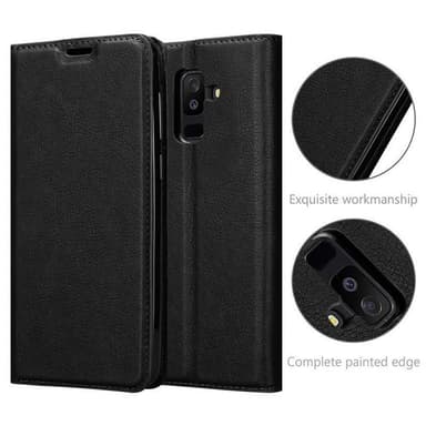 Samsung Galaxy A6 PLUS 2018 lommebokdeksel case (svart)