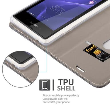 Sony Xperia E3 lommebokdeksel etui (grå)