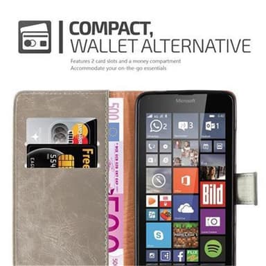 Nokia Lumia 640 lommebokdeksel etui (brun)