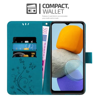 Samsung Galaxy M23 5G lommebokdeksel Blomster (blå)