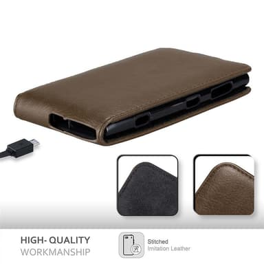 Nokia Lumia 1020 deksel flip cover (brun)
