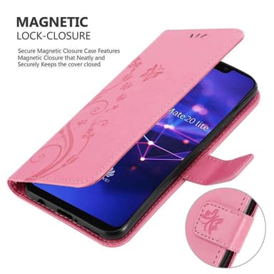 Huawei MATE 20 LITE lommebokdeksel Blomster (rosa)