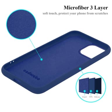 iPhone 15 PLUS silikondeksel case (Blå)