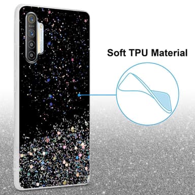 Oppo FIND X2 Silikondeksel Glitter (Svart)