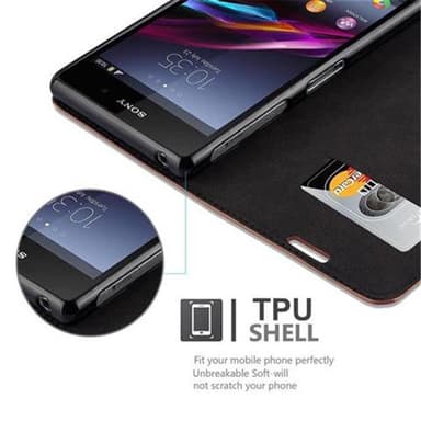 Sony Xperia Z1 lommebokdeksel case (brun)