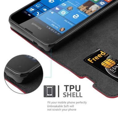 Nokia Lumia 550 lommebokdeksel case (rød)