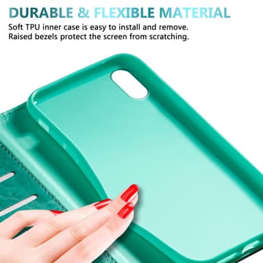 iPhone X / XS lommebokdeksel etui (turkis)