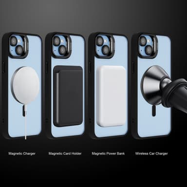 iPhone 15 PLUS deksel kompatibel MagSafe (Svart)