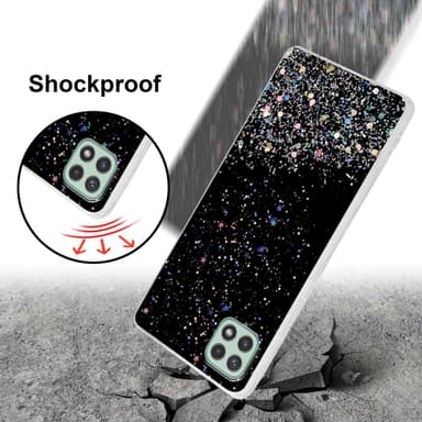 Samsung Galaxy A22 5G Silikondeksel Glitter (Svart)