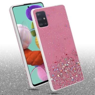 Samsung Galaxy A51 5G Silikondeksel Glitter (rosa)