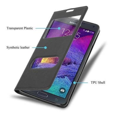 Samsung Galaxy NOTE 4 lommebokdeksel cover (svart)