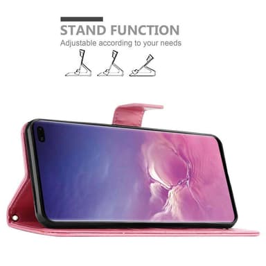 Samsung Galaxy S10 PLUS lommebokdeksel Blomster (rosa)