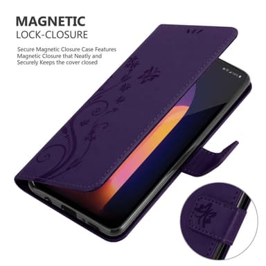 LG V60 ThinQ lommebokdeksel Blomster (Lilla)