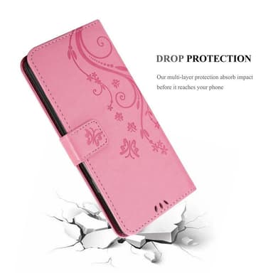 Samsung Galaxy S10 PLUS lommebokdeksel Blomster (rosa)