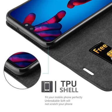 Huawei P20 lommebokdeksel case (svart)