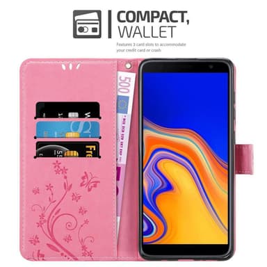 Samsung Galaxy J4 PLUS lommebokdeksel Blomster (rosa)