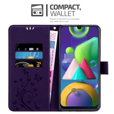 Samsung Galaxy M31 lommebokdeksel Blomster (lilla)