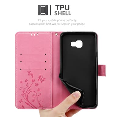 Samsung Galaxy J4 PLUS lommebokdeksel Blomster (rosa)