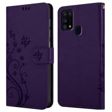 Samsung Galaxy M31 lommebokdeksel Blomster (lilla)