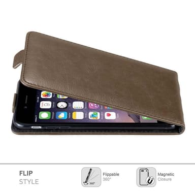 iPhone 6 PLUS / 6S PLUS deksel flip cover (brun)