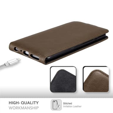 iPhone 6 PLUS / 6S PLUS deksel flip cover (brun)