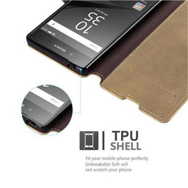 Sony Xperia Z5 lommebokdeksel etui (brun)