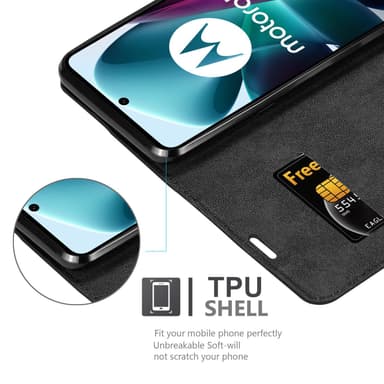 Motorola MOTO G200 5G lommebokdeksel case (svart)